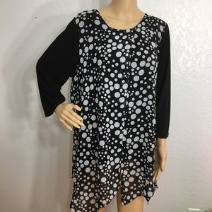 Curvesque Black & White Polka Dot Tunic